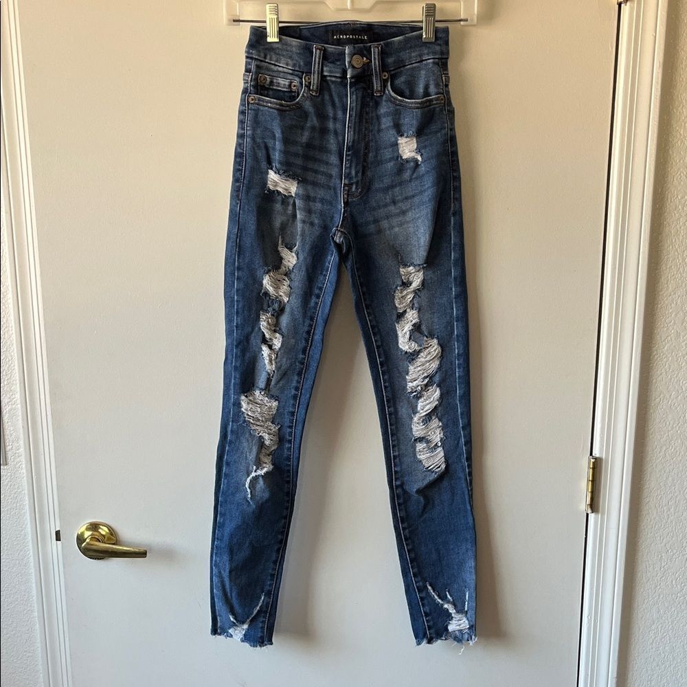 Aeropostale Super High Rise Curvy Jeggings Size 000 GUC